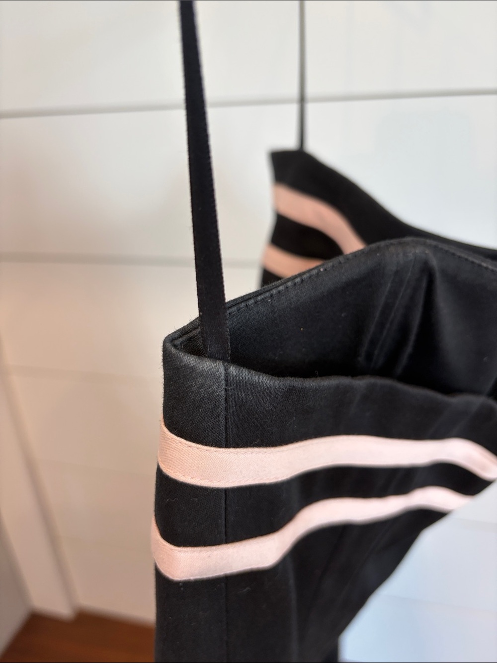 Strapless Black Dress with Light Pink Trim - Picture 8 of 9